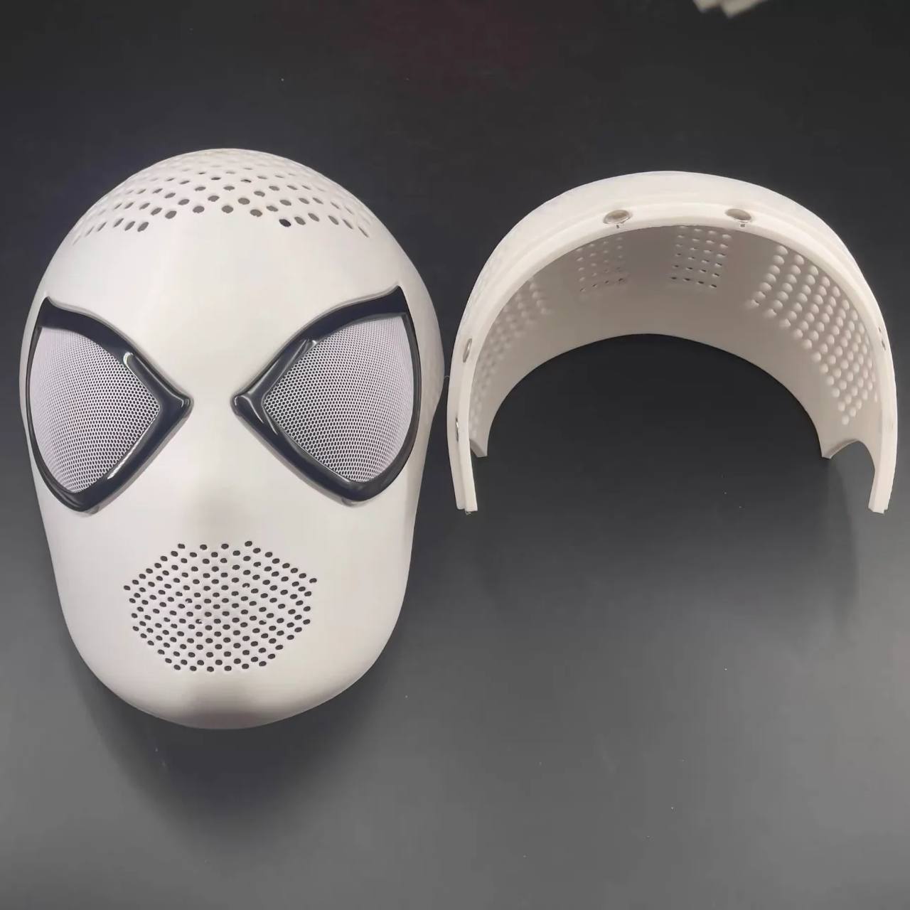Black Spider Man Premium Coseplay Mask with Hard Face Shell and Magnetic Lenses