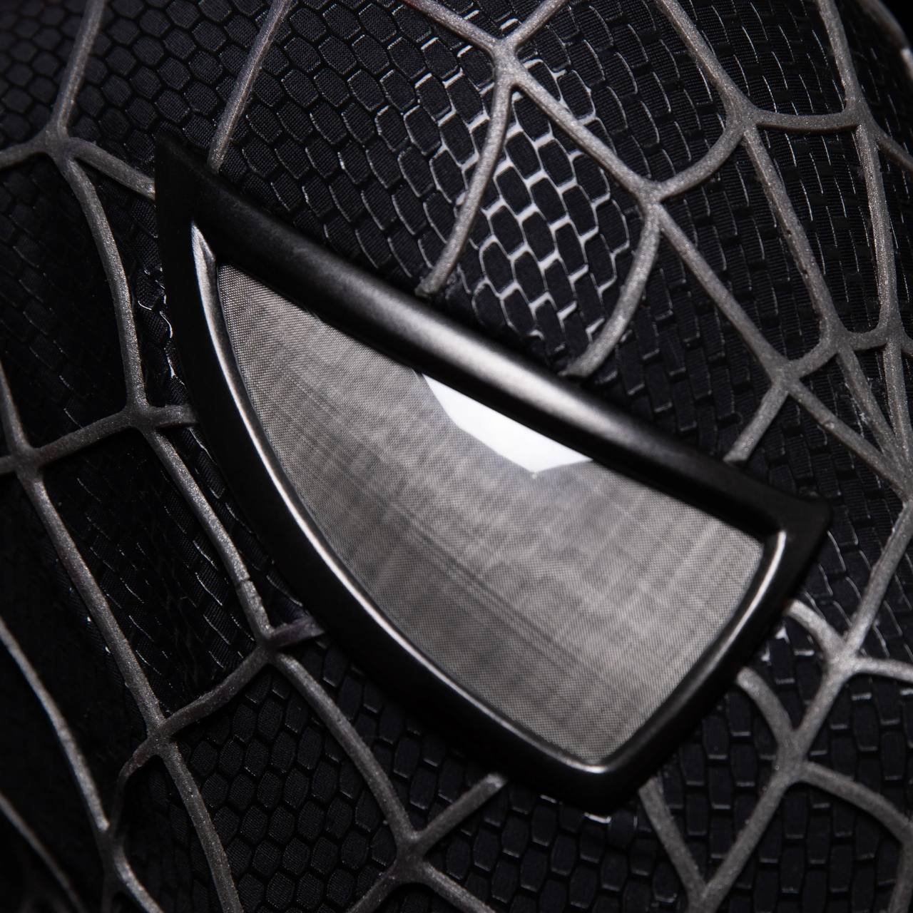 Black Spider Man Premium Coseplay Mask with Hard Face Shell and Magnetic Lenses